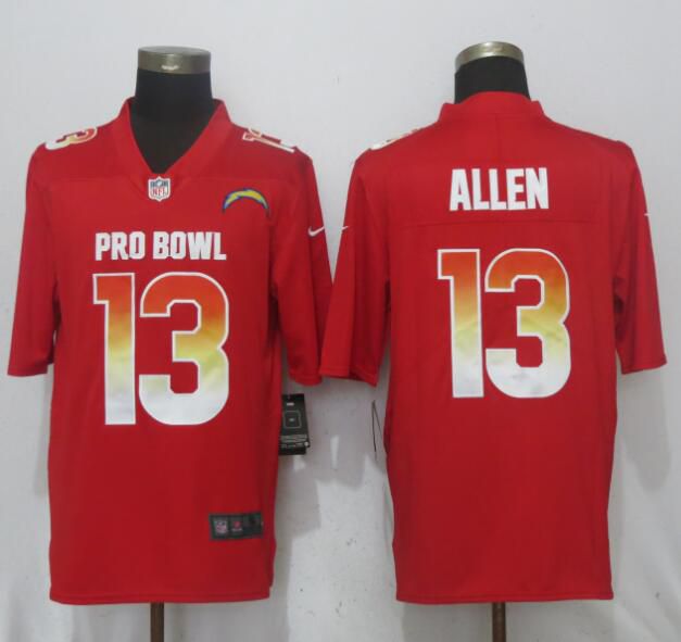Men Los Angeles Chargers #13 Allen Red New Nike Royal 2018 Pro Bowl Limited NFL Jerseys